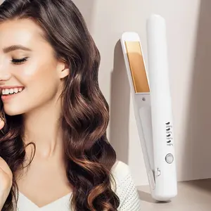 Cordless straightener, suitable for fine soft hair/short hair, portable ceramic straightener and curling iron 2-in-1, USB rechargeable cordless straightener, travel mini size straightener, New Year's gift, Christmas gift