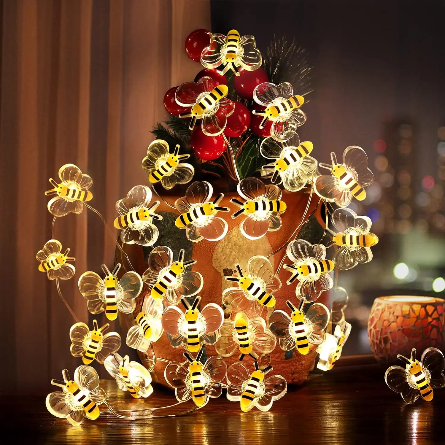 Coquimbo Fall Decor Thanksgiving Lights, 10FT 30 LED Pumpkin Maple Lights