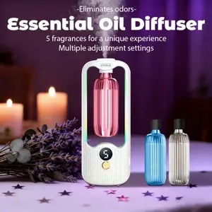 Automatic Aroma Diffuser: 5 Fragrances,Wireless Fragrance Dispenser Non-marking Installation Portable Aroma Diffuser Deodorizing Air Freshener Long-lasting Fragrance Diffuser