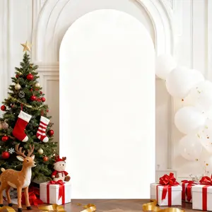 Elastic U-Shaped Backdrop Curtain for Party Decoration, Wedding Arched Backdrop, Round Arch Cover Half Circle Outdoor Background Wall, No Arch Included