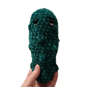 Medium Sized Crochet Pickle - Green Plush Toy as Described