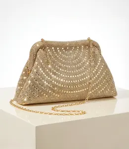 Trending Rhinestone Cloud Clutch for Women - Luxury Crystal Evening Handbag with Adjustable Chain Shoulder Crossbody - Party Purse Gift