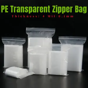 Thick Transparent Zipper Bag, Reusable Storage Pouches for Jewelry Shoes Accessories Gifts, Multipurpose Storage Bag, Multi-Purpose Small Sealed Pe Bags (100pcs)