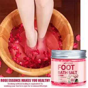 Organic Rose Foot Soak Bath Salts with Epsom Salt, Sea Salt & Rose Extract, Natural Foot Care for Callus Removal, Dry Skin Repair, Foot Odor Relief and Relaxation, 60g