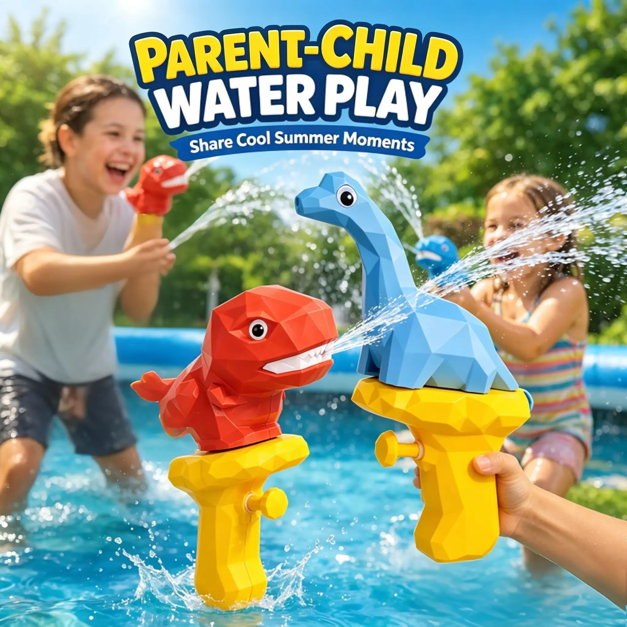 Cute Dinosaur Water Gun | Fun Outdoor Water Toy for Kids, Parents & Family Games