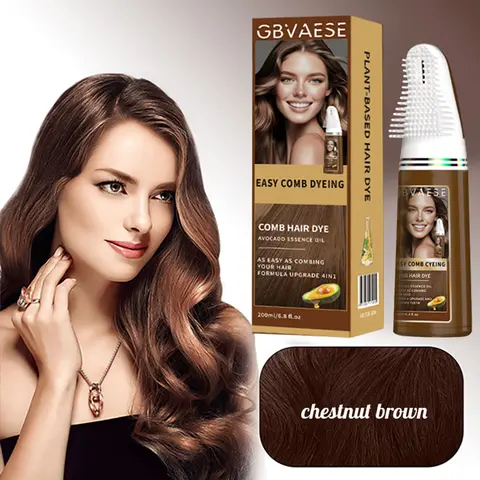 Hair Dye Home Use Dye Comb Integrated Convenient Hair Dye Cream Long-lasting Color No Color Fading Plant Essence No Damage to Hair Ash Brown Ash Blonde Highlights Mild Haircare