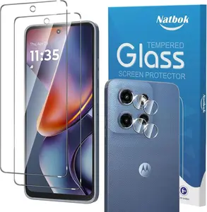 Moto G 2025 Smartphone Screen Protector & Camera Lens Cover (2+2 Pack) - Shockproof Phone Accessories for Device Protection, Easy Installation