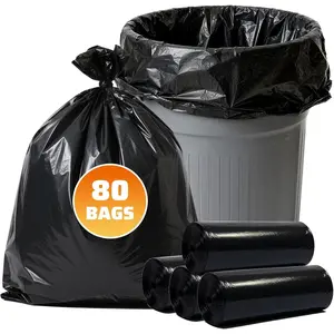 55-60 Gallon Trash Bags 80 Count, 21 Micron HDPE, Durable & Tear-Resistant Trash Can Liners, Suitable for 55-60 Gallon Trash Can, Garbage Bags for Packing Leaves, Kitchen Waste & Household Waste