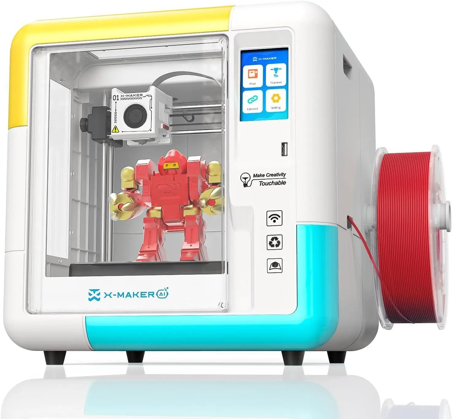 AOSEED X-MAKER AI-Powered Fully Assembled App-Controlled 3D Printer - AI-Powered ,Safe 3D Printing Supply for Computers & Office Equipment toolupgrade
