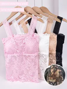 4 Pack Lace Vest Lace Camisole Tank Top Women's Cami Tops For Women Women'S Camisoles With Built In Bra