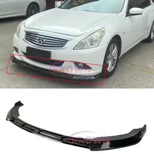FITS 2010-2013 INFINITI G37 SEDAN PERFORMANCE STYLE GLOSS BLACK FRONT BUMPER LIP
