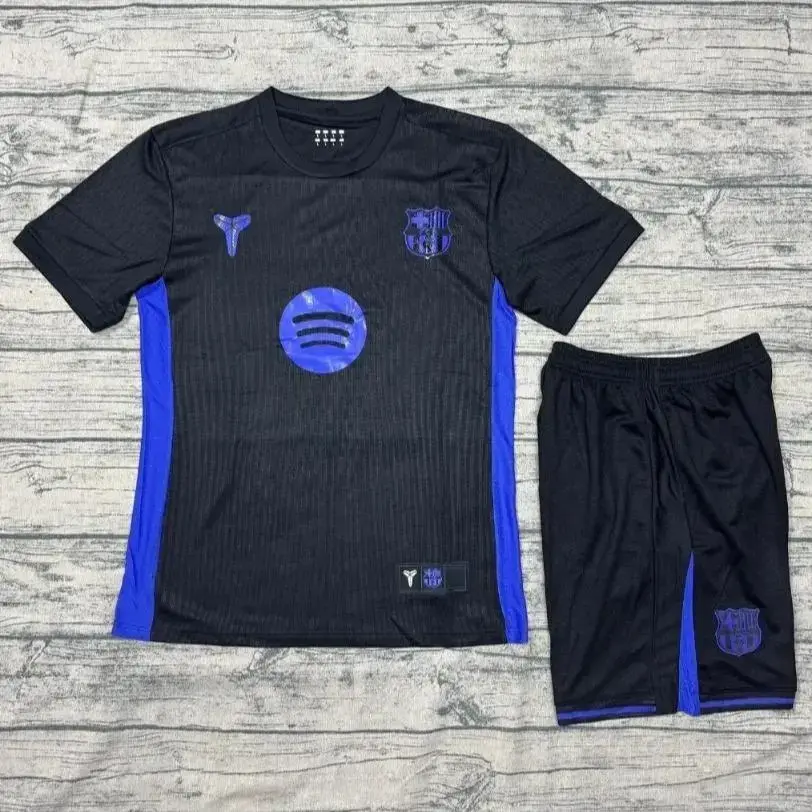 Barcelona Football Club Kit - Black Edition 25/26 High-quality Fabric Soccer Jerseys Set with All Official Logos for Professional Matches