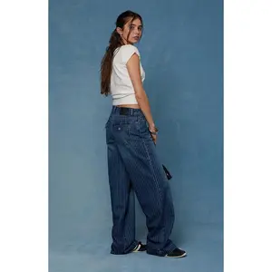 Pacsun Women's Casey Low Rise Baggy Jeans Pinstripe