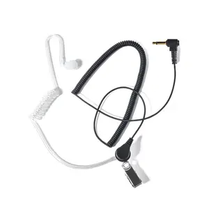 YNIBST 3.5mm Headphone Jack Receiver/Listen Only Surveillance Headset Earpiece with Clear Covert Acoustic Coil Tube Earpiece Compatible with Walkie Talkie Transceivers and Radio Speaker Mics Jacks for Security, Police and Law Enforcement Use