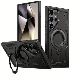 for Samsung Galaxy S26 S25 Edge S24 S23 S22 Ultra 5G Case High Quality for Magsafe Magnetic with 360 Finger Ring Stand Back Cover Heavy Duty Anti-Drop Phone Protective Cases