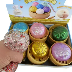 Push Bubble Colorful Dumpling Squishes Stress With Steamer Cute Anxiety Toy Soft Decompression Dough For Adults Prospector