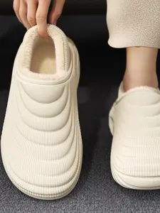 Waterproof Outdoor Cotton Slippers, Eva One-Piece Construction, Anti-Slip Odor-Proof Silent, Winter Home Comfort, Indoor & Outdoor Use, Warm Sneaker Slippers