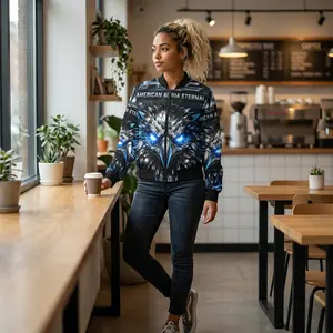 Glitch Alpha Bomber Jacket — American Alpha Eternal Graphic Jacket