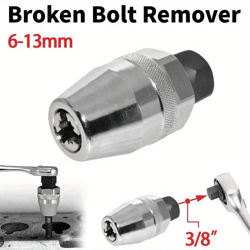 GJANSH 6-13mm Broken Bolt Extractor Set, Damaged Stud Remover, Impact Wrench & Ratchet Compatible, Manual Bolt Removal Tool for Auto Repair