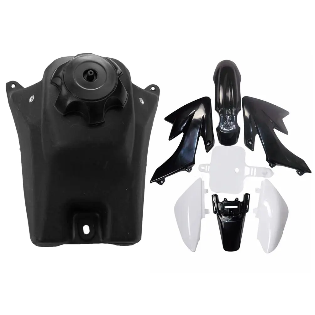 Pit Bike Plastics Fender Fairings Kit Body Panel Work + 3L Gas Fuel Petrol Tank for Pit Bike CRF50 XR50 Taotao DB14 Baja DR49 Dirt Pit Bike Offroad Motorcycle Aftermarket Replacement Parts