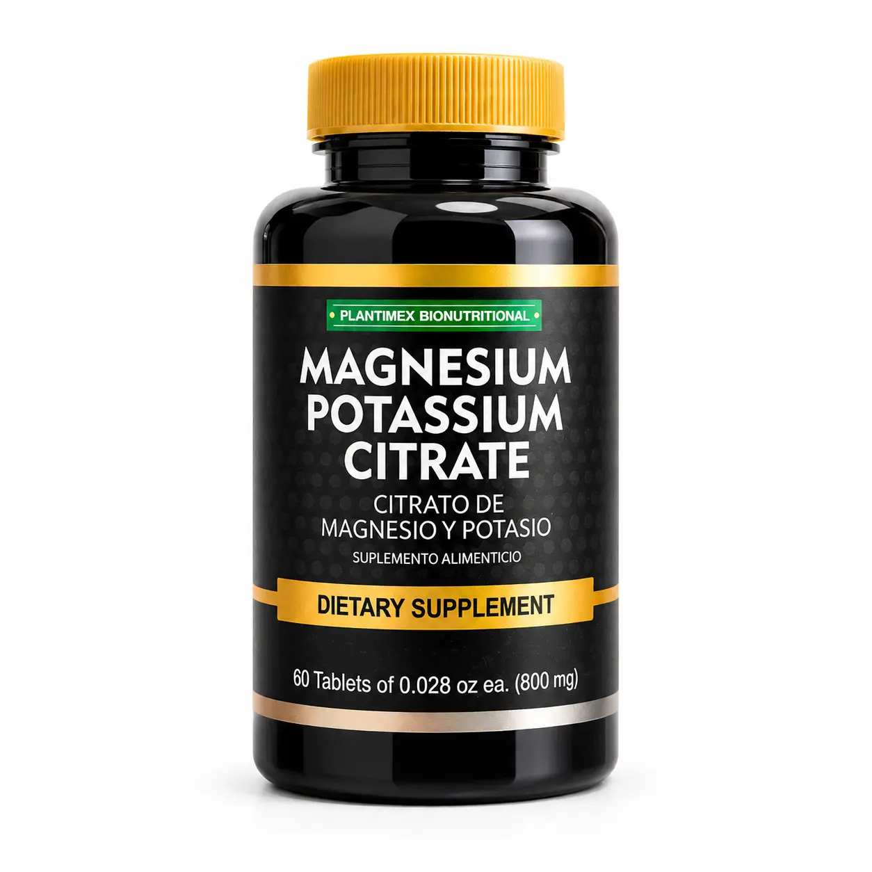 Plantimex Magnesium Potassium Citrate Dietary Capsules - 60 Capsules (800mg) - Brain Energy, Electrolyte, Energy Nutrition Mineral Supplements for Healthcare, Fitness