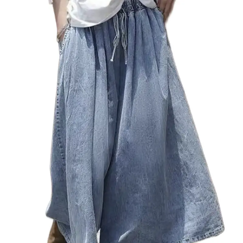 Thunder Thigh Flare Jeans - Boho - Chic High - Waisted Denim Wide - Leg Pants for Women - Elastic Waist & Flowy Fit