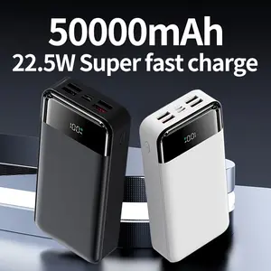 50000mAh Large Capacity Super Fast Charging Power Bank, USB/type-c/Micro Interface, with Lighting/LED Power Display, Suitable for Fast Charging Of Mobile Phones//Android Electronic Devices, Outdoor Removable Emergency Power Supply Device, Gift