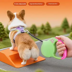 Automatic Retractable Dog Leash for Small Medium Dogs, Cool & Breathable Summer Pet Harness, One-Click Extendable Anti-Pull Rope