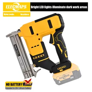 ELECMAPS 2-In-1 Cordless Nailer And Stapler, Compatible With Dewalt 20V Battery, Brushless, Safety Lock, For Woodworking, Furniture And Projects (Bare Tool)