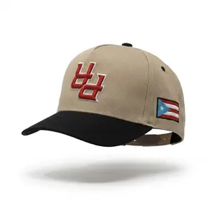 PUERTO RICO UPSIDE DOWN KHAKI AND BLACK SNAPBACK - Stylish Unique Design for Casual Wear & Versatile Accessory