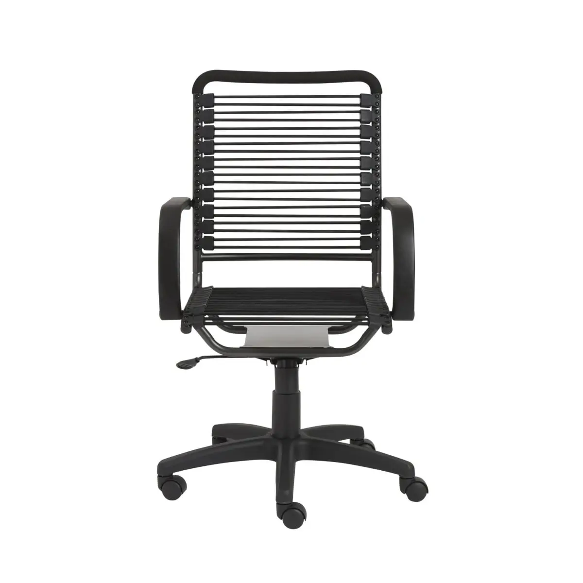 360 stand 43 in. Round Bungee Cord High Back Task Office Chair, Black, Steel Frame, Adjustable Seat, Fixed Arms, Contemporary Commercial Furniture
