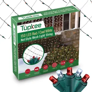 Green Christmas Light Net – 150 LED Mesh Lights - 4 ft x 6 ft – Outdoor/Indoor – Net Lights for Bushes, Hedges or Trees