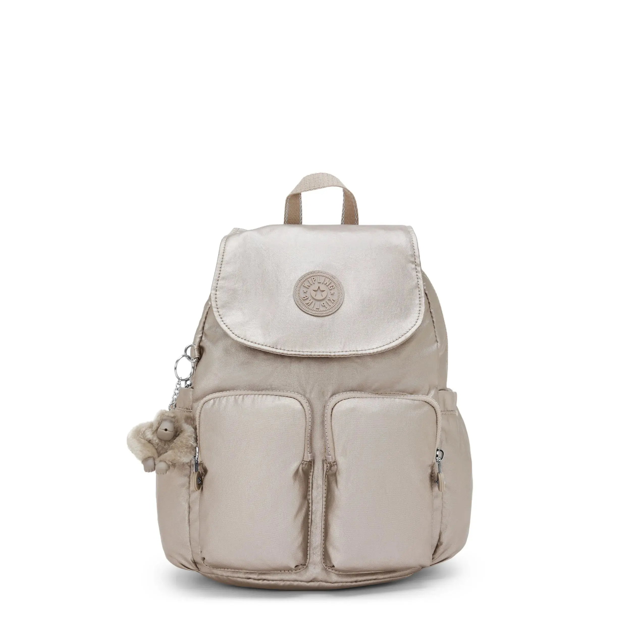 Kipling City Pocket Small Metallic Backpack
