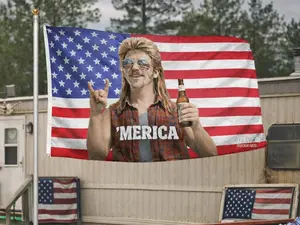 ’Merica Patriotic USA Flag 3x5 ft Funny American Beer Man Cave Banner Joe Dirt