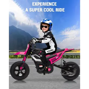 24V 350W Kids Electric Ride-On Dirt Bike, Fat Tire Off-Road Motorcycle Toy, 14 MPH Max Speed, Rear Suspension, Battery Powered Riding Toy for Kids Ages 8-14