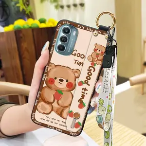 Anti-dust Wristband Phone Case For MOTO G Stylus 5G 2022 Fashion Design Durable Cute Anti-knock Cartoon Waterproof Back Cover Lanyard ring Phone Holder Soft case Wrist Strap