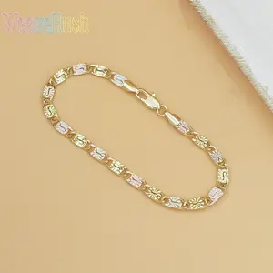 Spliced Square Chain Bracelet, Punk Hip-Hop Style for Men & Women, Trendy All-Match Streetwear Jewelry