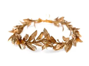 Mens Gold Leaf Crown, Roman Leaf Laurel, Gold Leaf Garland, Greek God, Hair Wreath, Mardi Gras Headpiece, Toga Costume, Groom, Pride
