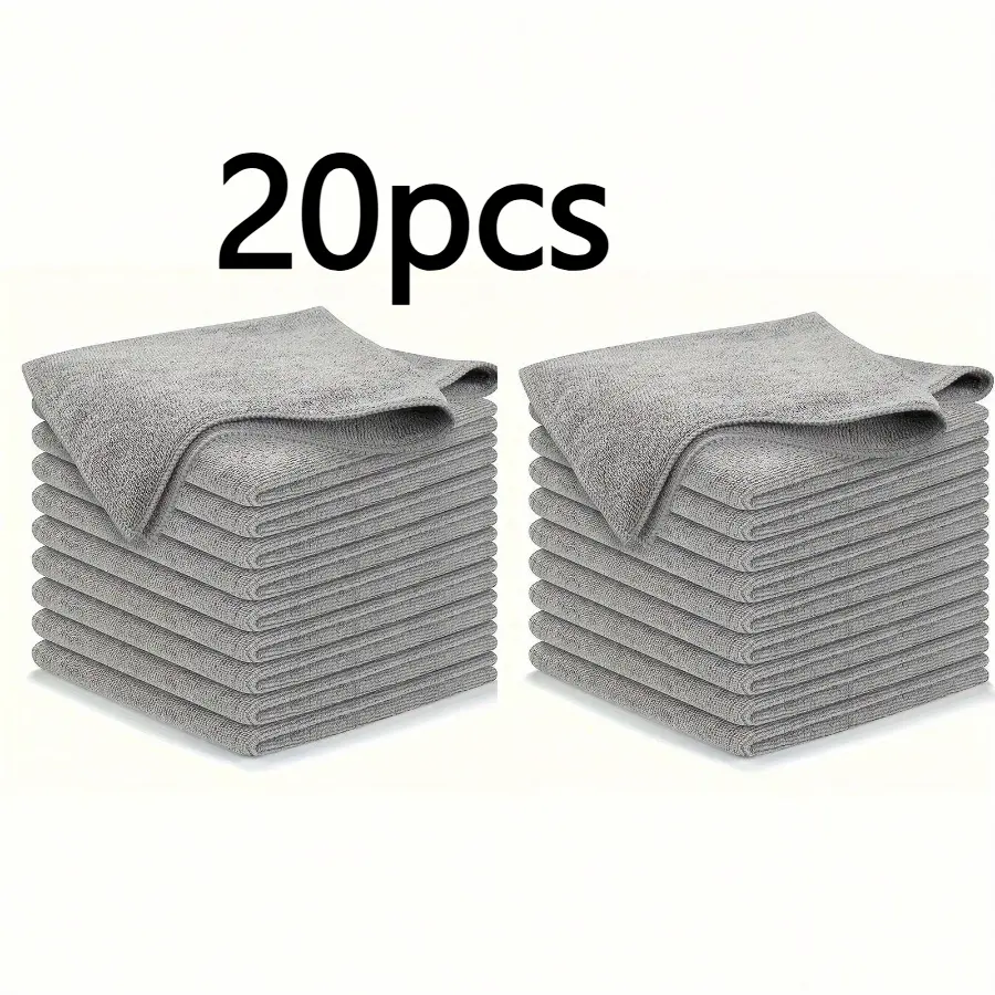 20pcs Microfiber Car Towels - Highly Absorbent Multi-Purpose Towels for Car Wash, Drying, Home Cleaning, Window Wiping - Durable Kitchen and Bathroom Cloths, Cleaning Supplies