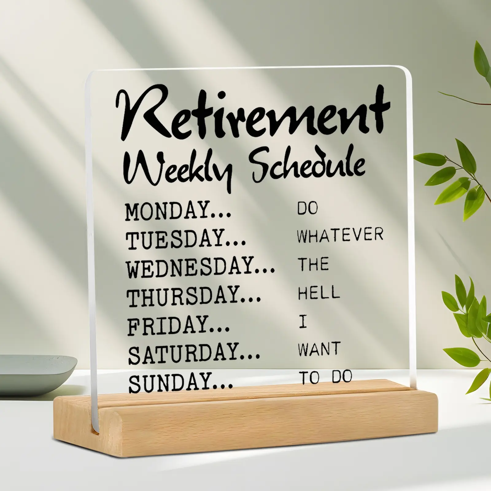 Retirement Gift for Him and Her, Plaque Gift, Do Whatever the Hell I Want to Do Desk Decor, Fun Retirement Keepsake, Retirement Party Decoration