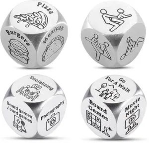 4Pcs Valentines Day Gifts Date Night Decision Dice Date Night Gift for Boyfriend Girlfriend Food Dice for Him Her Anniversary Day Gifts for Wife Husband Wedding Birthday Bachelorette for Bride