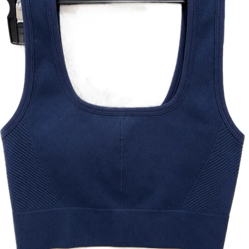 Women's Small Petite Stretchy Seamless Compression Sports Bra - Ribbed Texture, Wide Supportive Straps, Training Bra for Exercise, Workout, Yoga | Sports Clothes & Gear