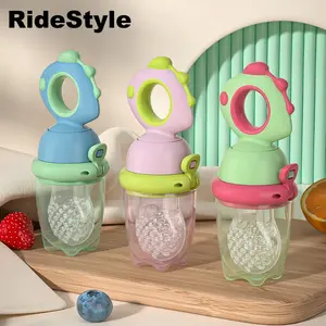 Silicone Fruit Teether, Rotating Push Type Fruit Feeder, Baby Food Push Spoon – Easy Baby Food Dispenser, Blue / Green / Pink