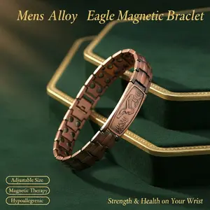 The "Eagle Power" Magnetic Bracelet —  Eagle Relief & 3500 Gauss Magnets!  Adjustable Fit for All Wrist Sizes. Symbol of Strength & Health Protection. Perfect Gift for Dad, Boss, Husband or Outdoor Enthusiast!