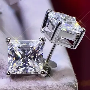 Moissanite Princess Cut  Earrings