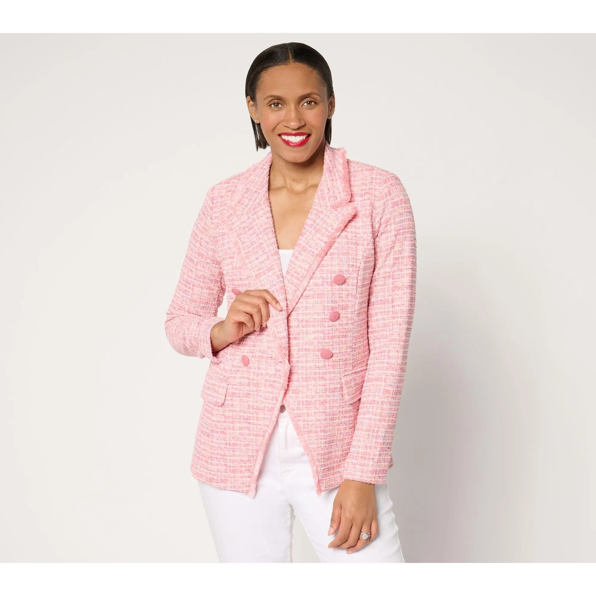 Belle by Kim Gravel Class & Sass Spring Tweed Stretch Blazer