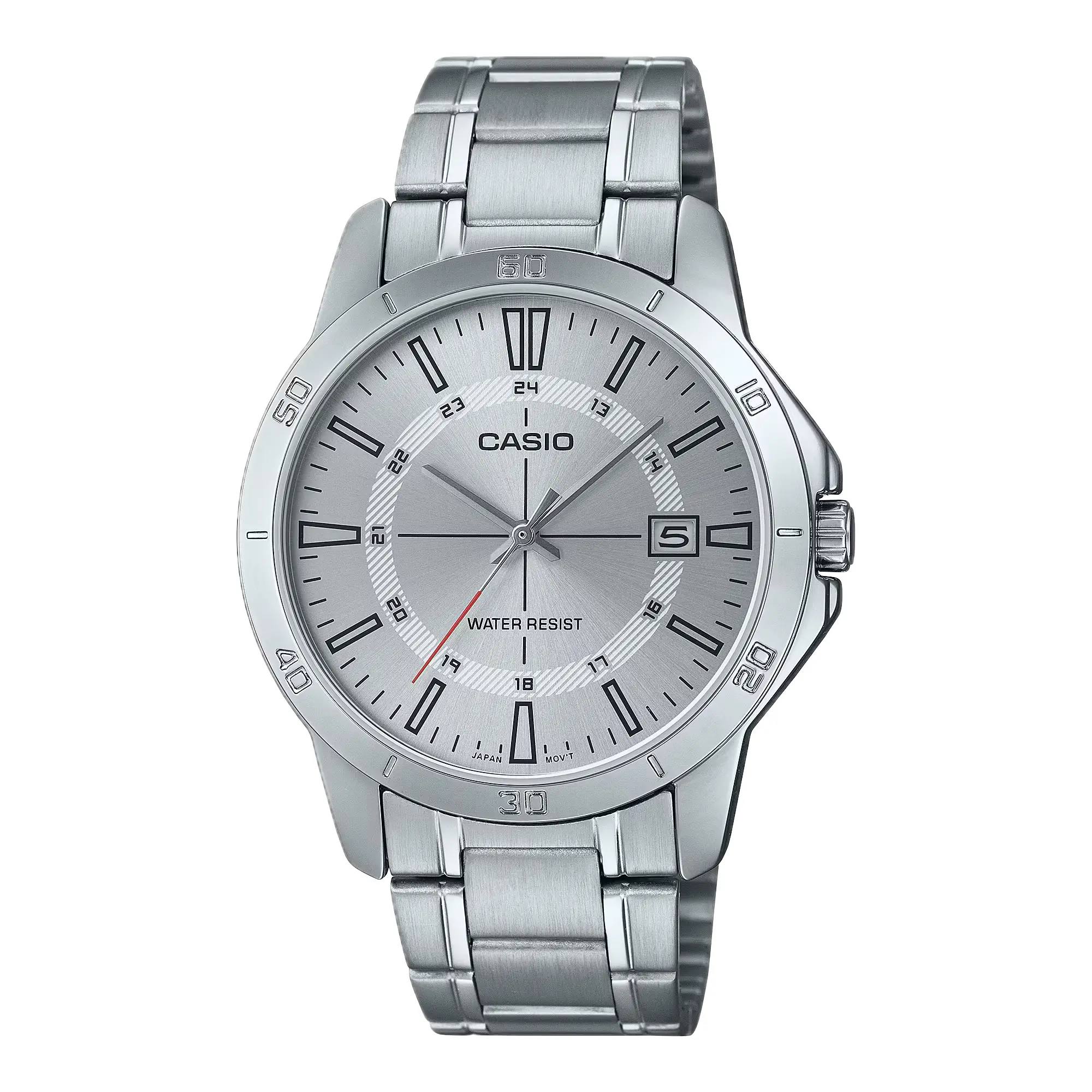 Casio Men’s Silver Dial Stainless Steel Bracelet Watch - Casio MTP‑V004D‑7CUDF