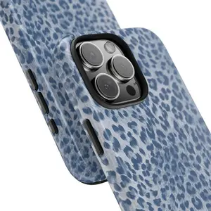 Compatible with iPhone 17 ProMax Blue Cheetah Phone Case, Protective Cute Trendy Aesthetic Accessories Suitable for Iphone17 16 15 14 13 12 11 Pro Max Xr Aesthetic Teen Case, Phone Cover