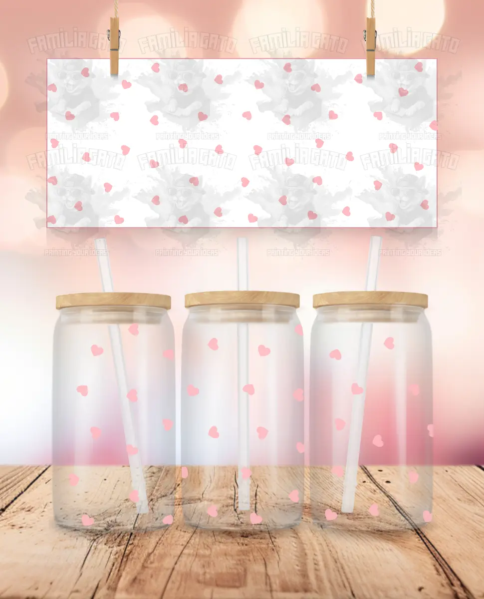 Valentine's Day Tiny Hearts #1 UVDTF Wrap Self-Adhesive Stickers, DIY Scrapbooking Crafts Cup Decorations