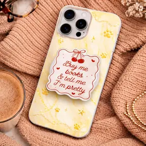 Book Lover Phone Grip MagSafe, Buy Me Books And Tell Me Im Pretty, Cute Reader Phone Holder, Kindle Grip Aesthetic Gift